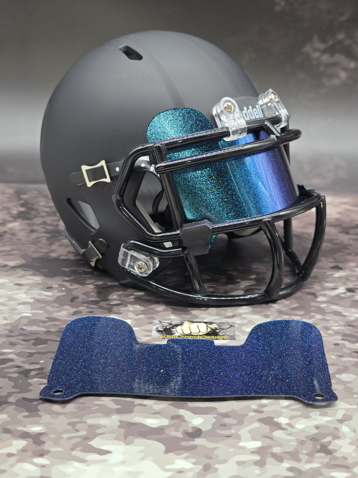 Custom Gloss Metallic Mini Helmet Visor (Thin Flexi Style)  Riddell compatible