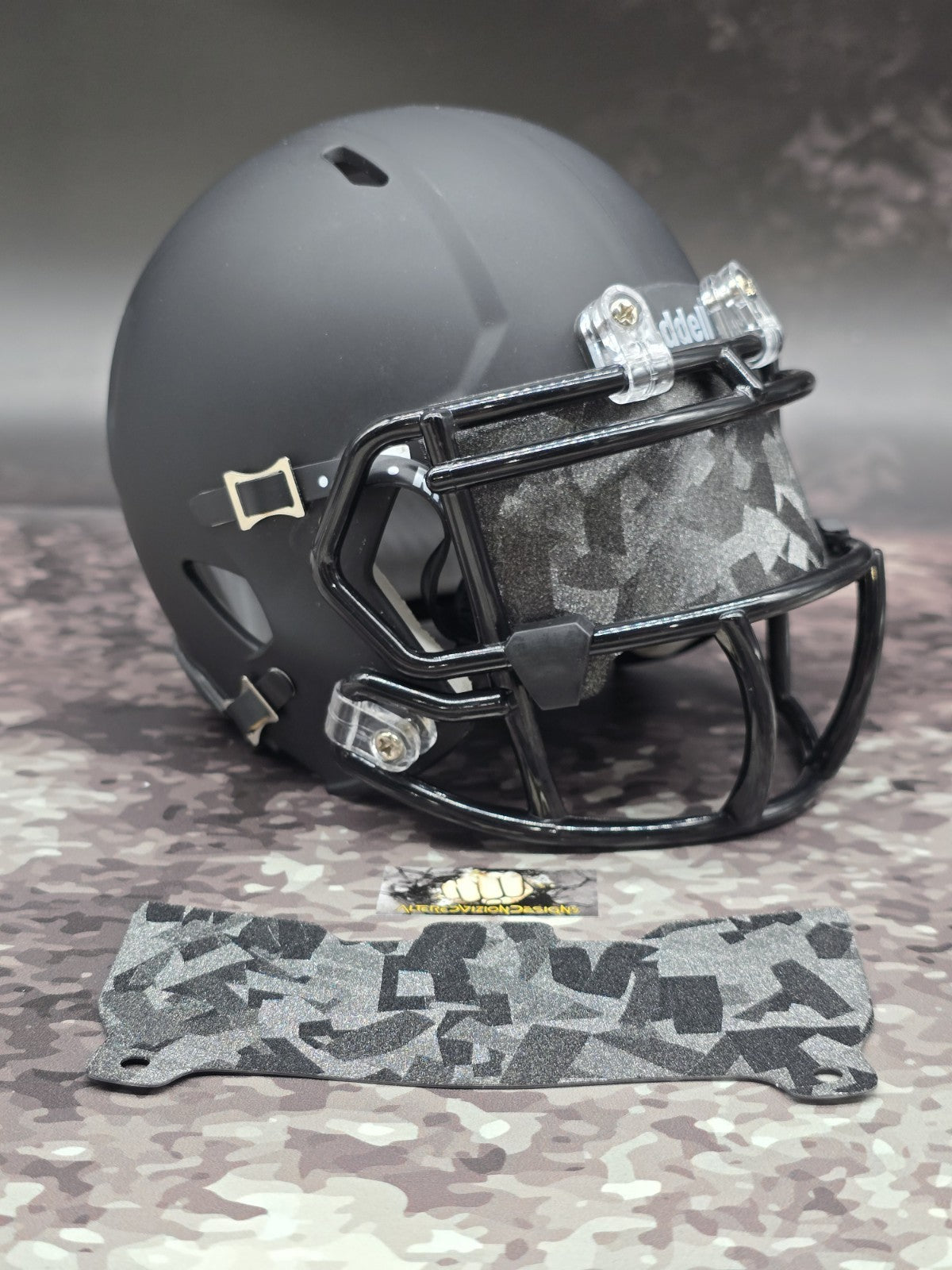 Custom Gray Spec Mini Helmet Visor (Thin Flexi Style) Riddell compatible