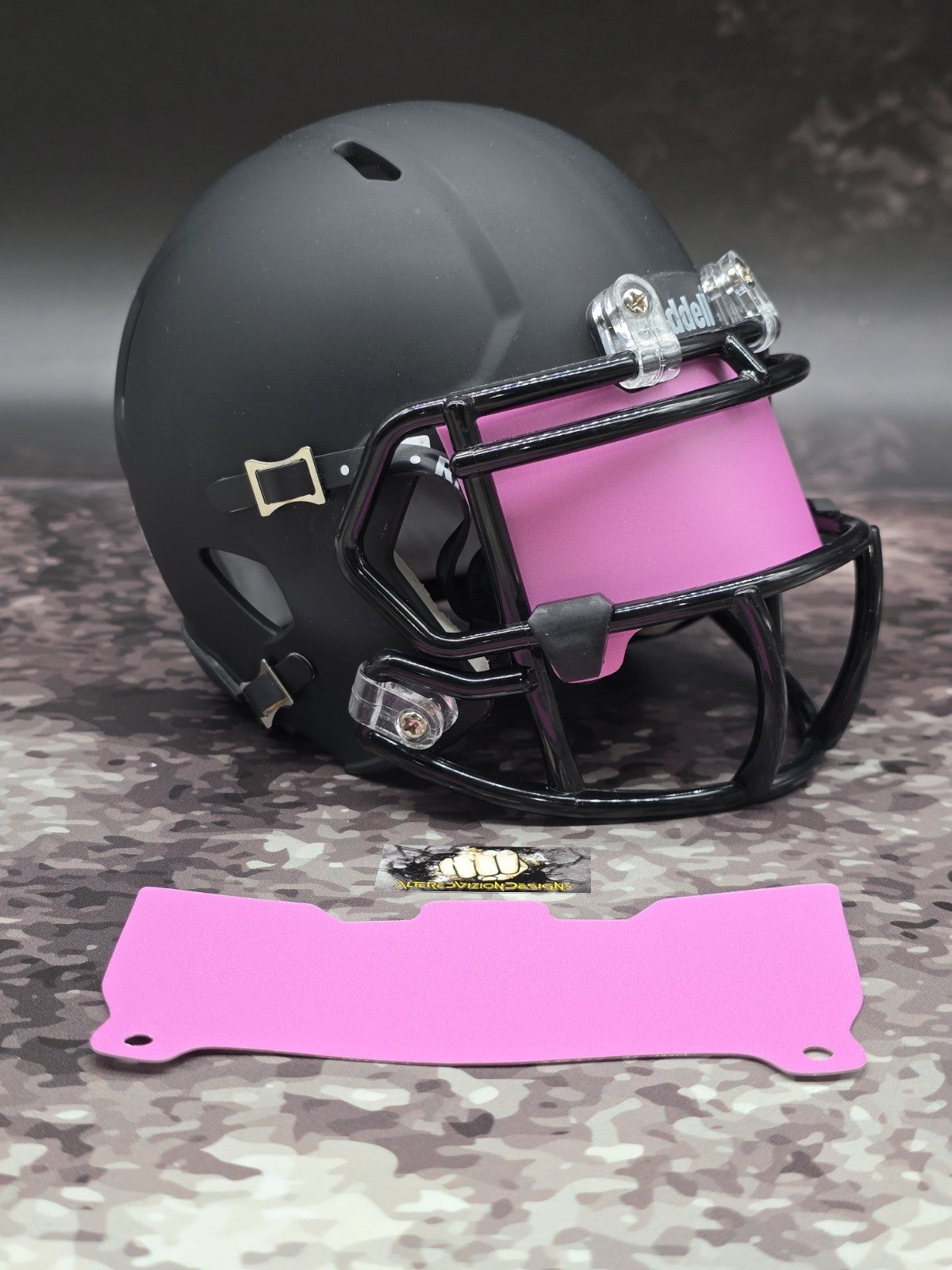 Custom Pink Matte Mini Helmet Visor (Thin Flexi Style)  Riddell compatible