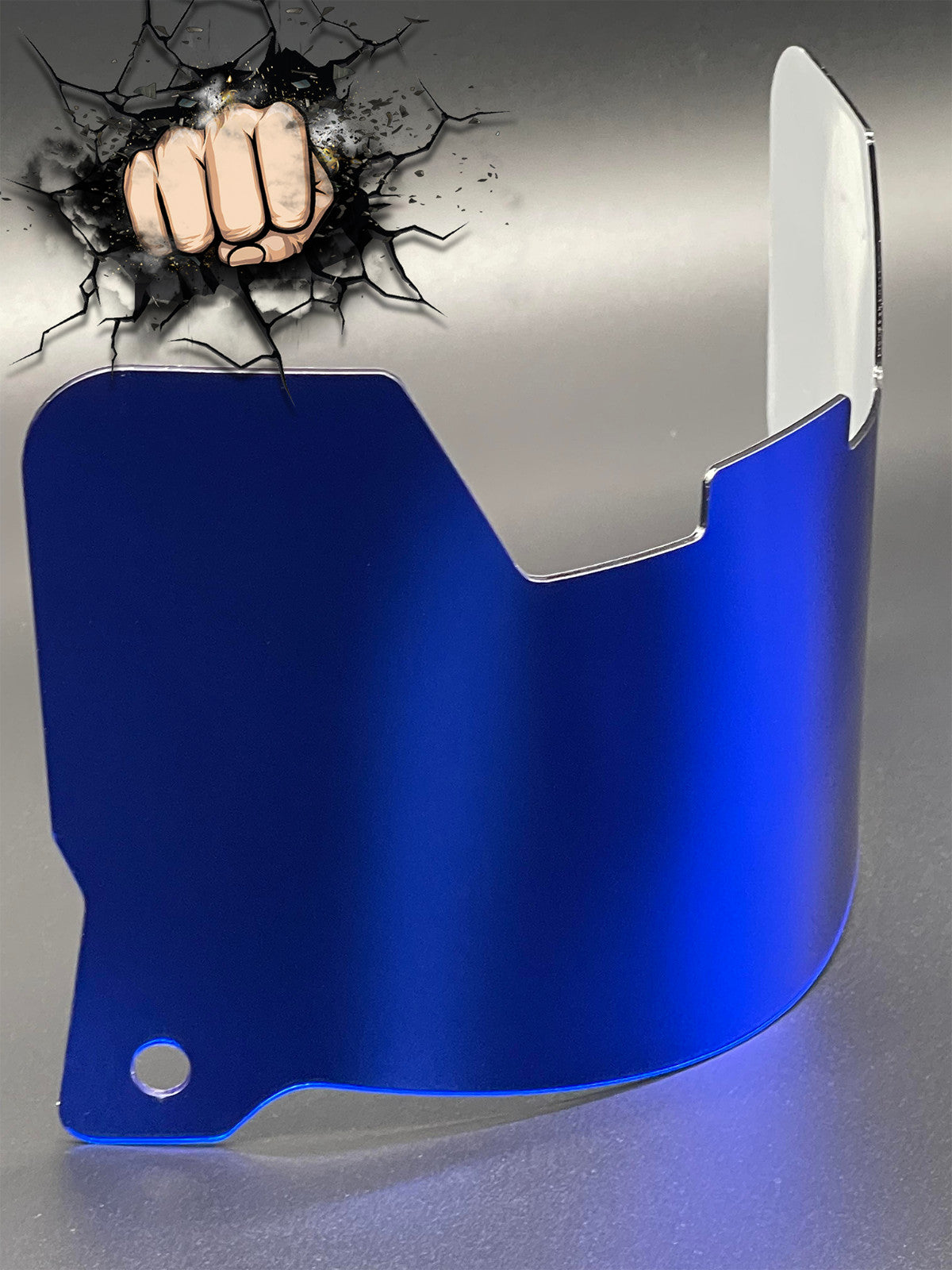 Dark Blue Chrome Full Size Visor (Display Only) Replica/Speed/Flex Compatible