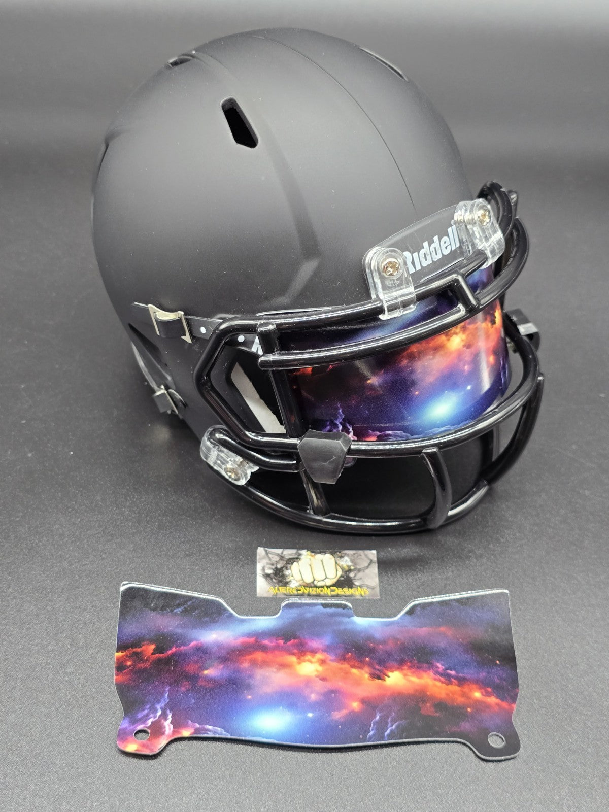Custom Cosmic Sky Mini Helmet Visor (Thin Flexi Style)  Riddell compatible