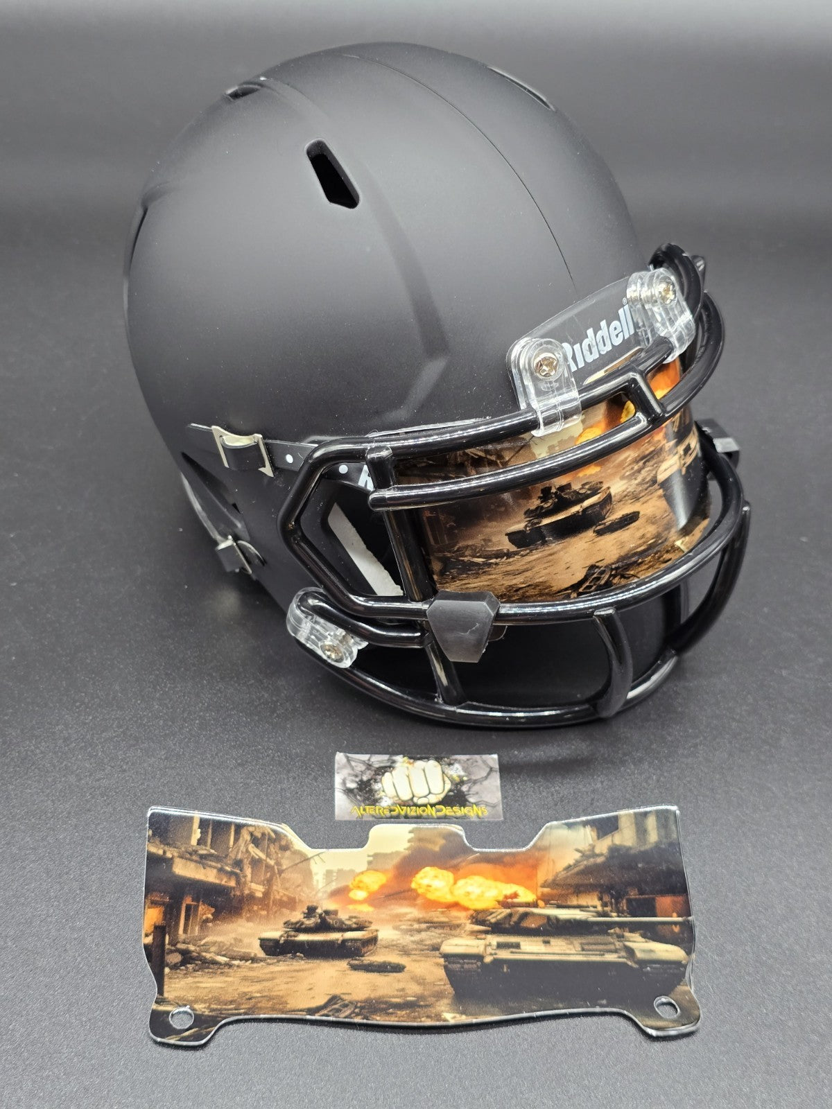 Custom Battle Tanks Mini Helmet Visor (Thin Flexi Style)  Riddell compatible