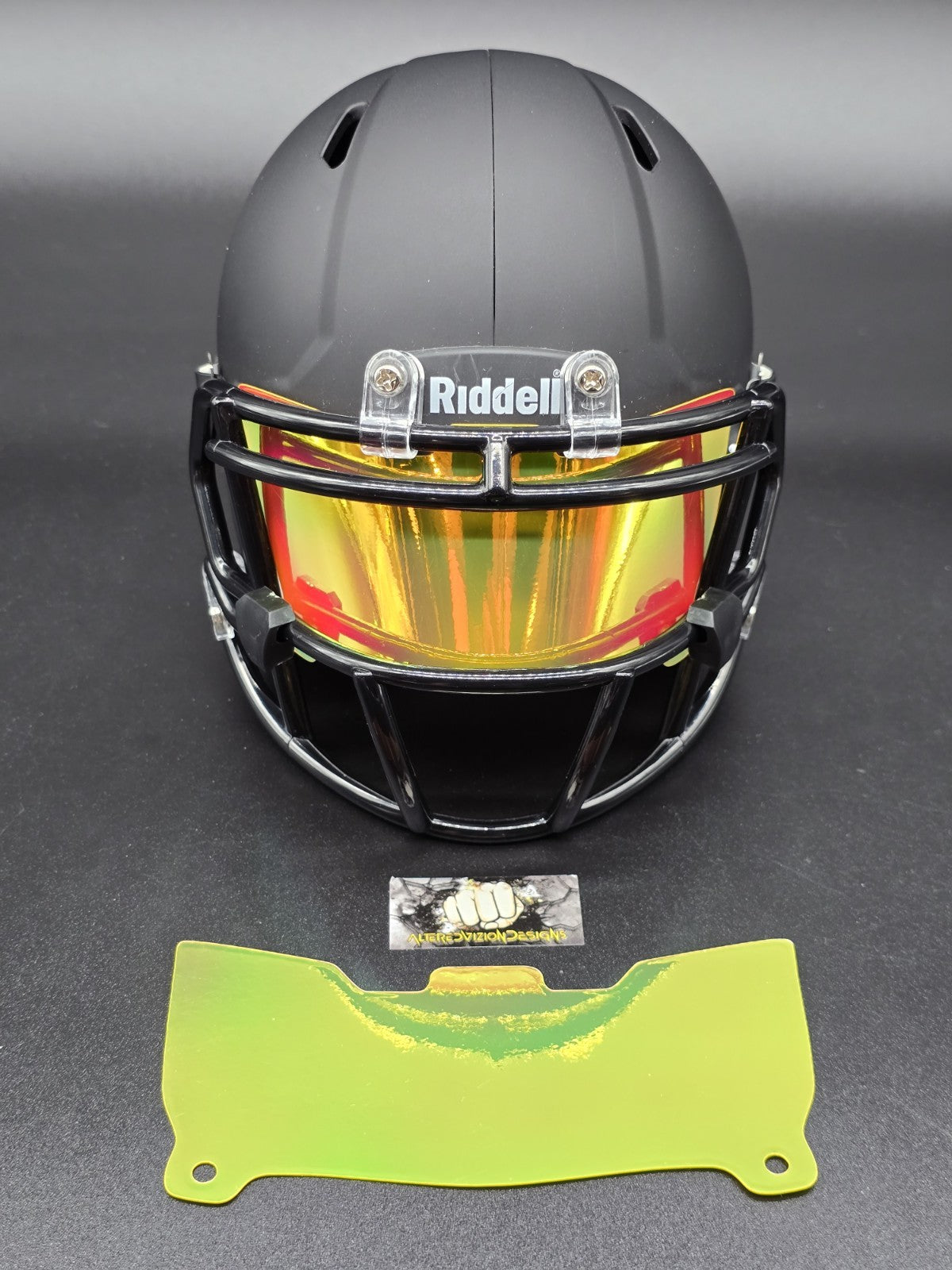 Custom Lite Green Gloss Mini Helmet Visor (Thin Flexi Style)  Riddell compatible
