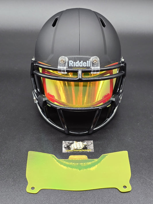 Custom Lite Green Gloss Mini Helmet Visor (Thin Flexi Style)  Riddell compatible