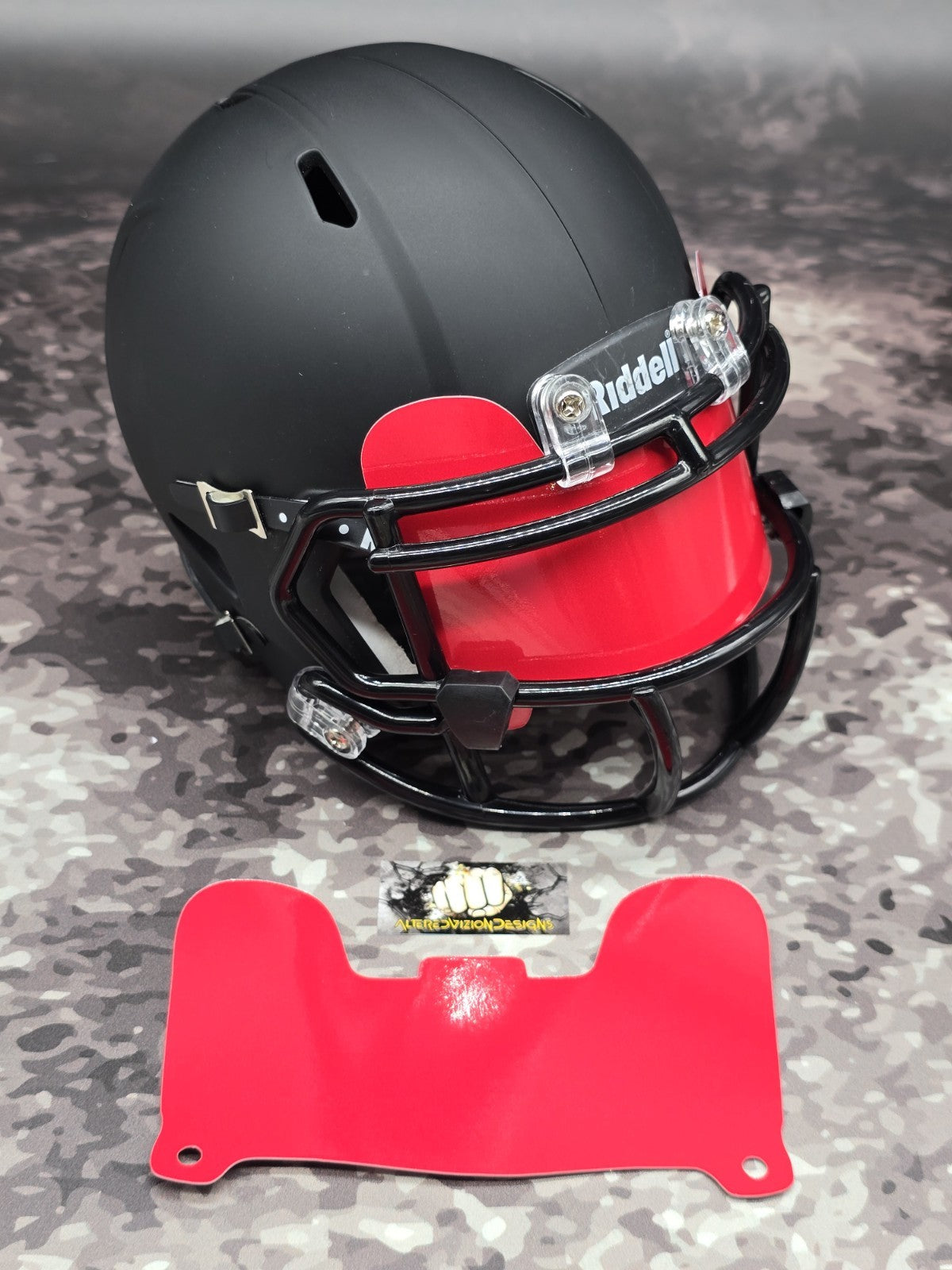 Custom Red Gloss Mini Helmet Visor (Thin Flexi Style)  Riddell compatible