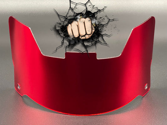Crimson Red  Chrome Full Size Visor (Display Only) Replica/Speed/Flex Compatible