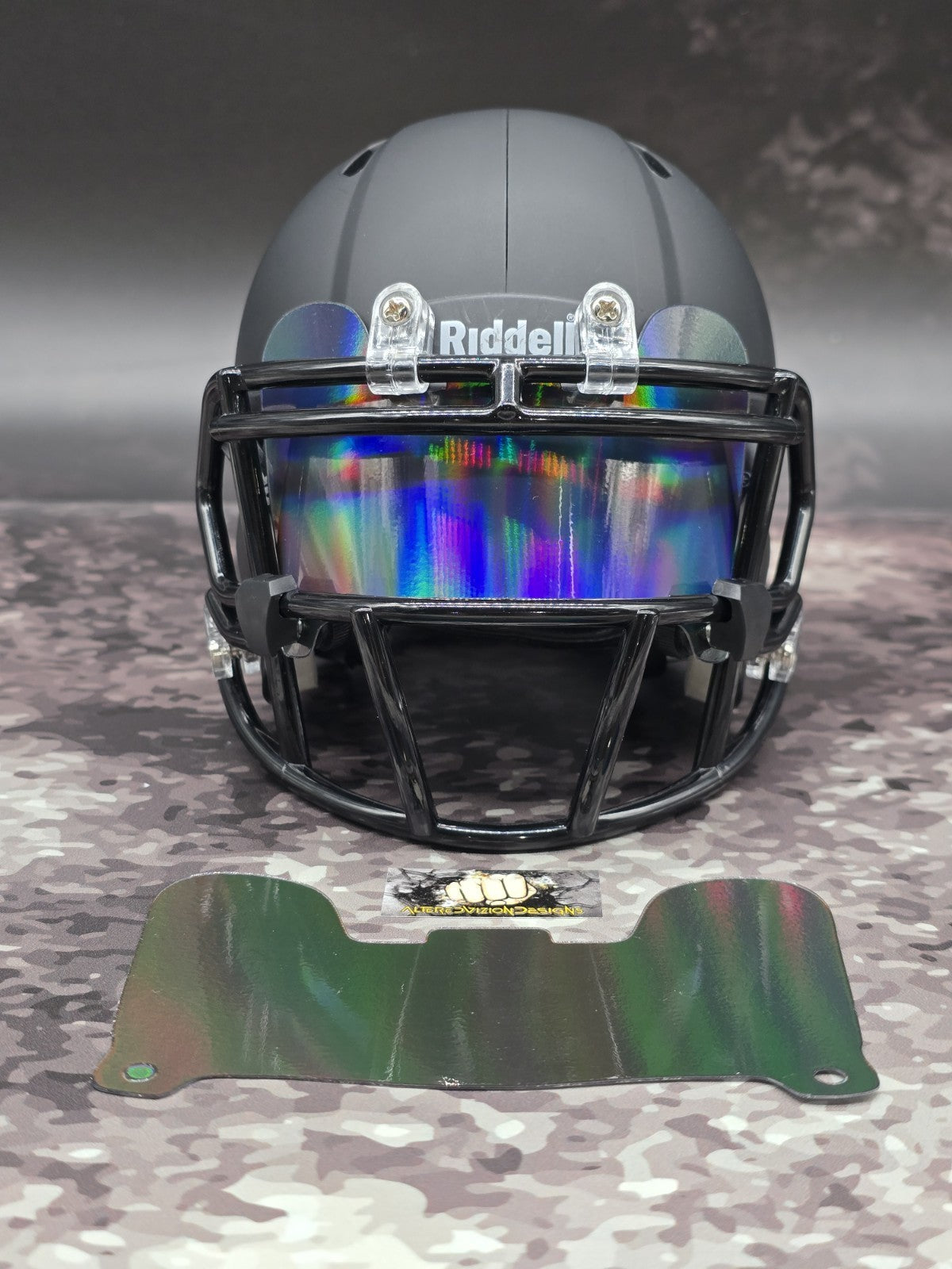 Custom Holographic Mini Helmet Visor (Thin Flexi Style)  Riddell compatible