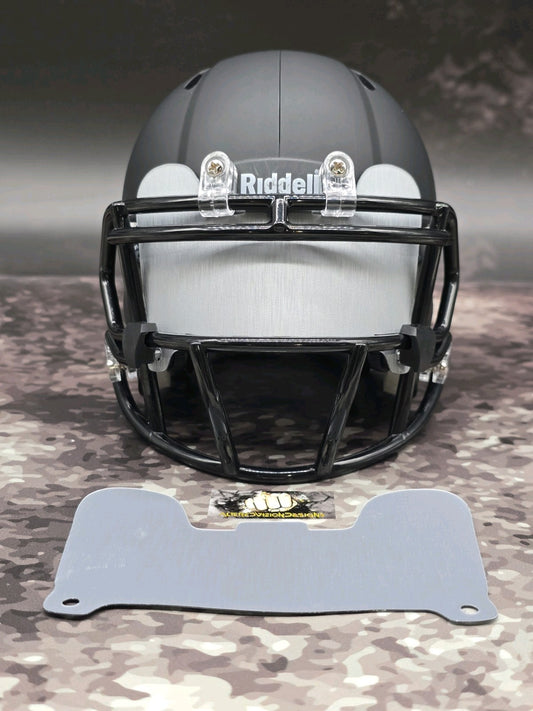 Custom Brushed Metal Mini Helmet Visor (Thin Flexi Style)  Riddell compatible