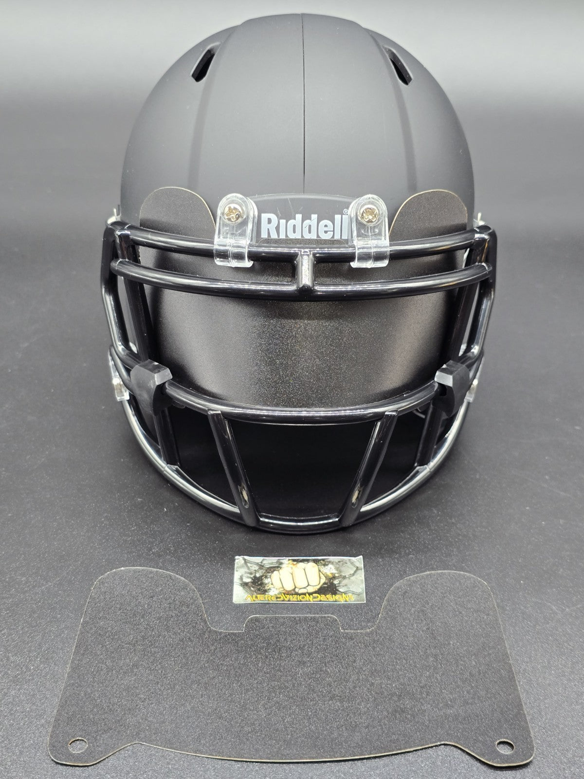 Custom Gray Matte Mini Helmet Visor (Thin Flexi Style)  Riddell compatible