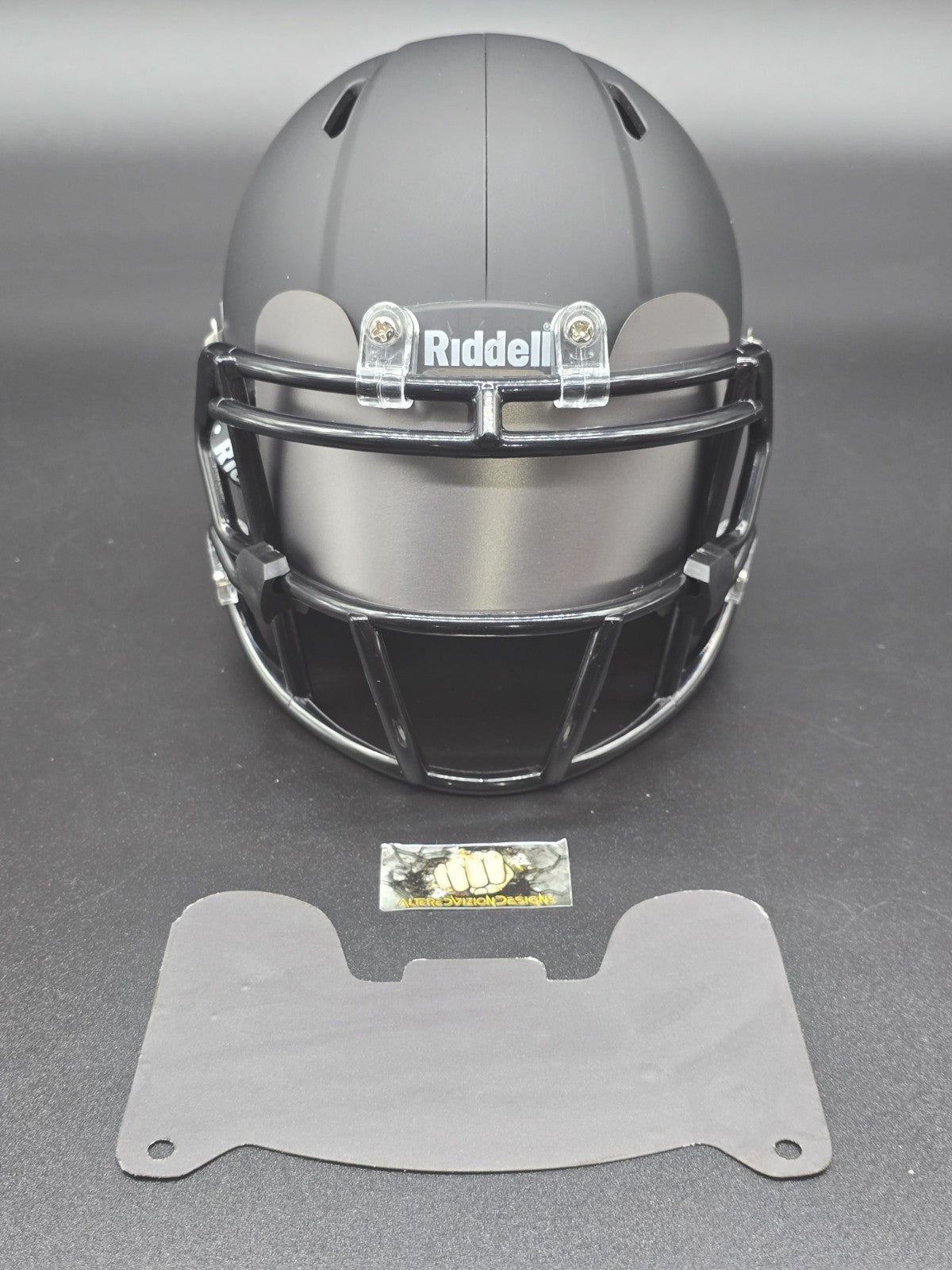 Custom Dark Gray Blaze Mini Helmet Visor (Thin Flexi Style)  Riddell compatible