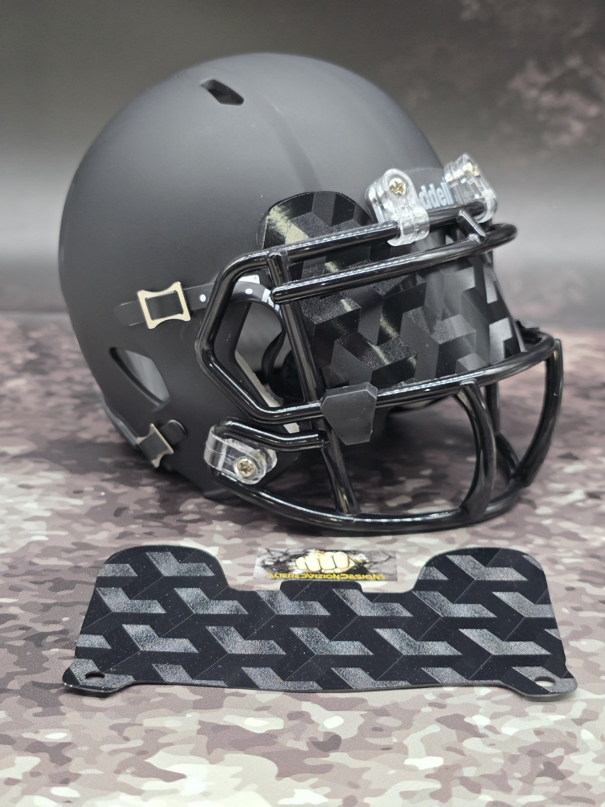 Custom Triangle Carbon Mini Helmet Visor (Thin Flexi Style) Riddell compatible