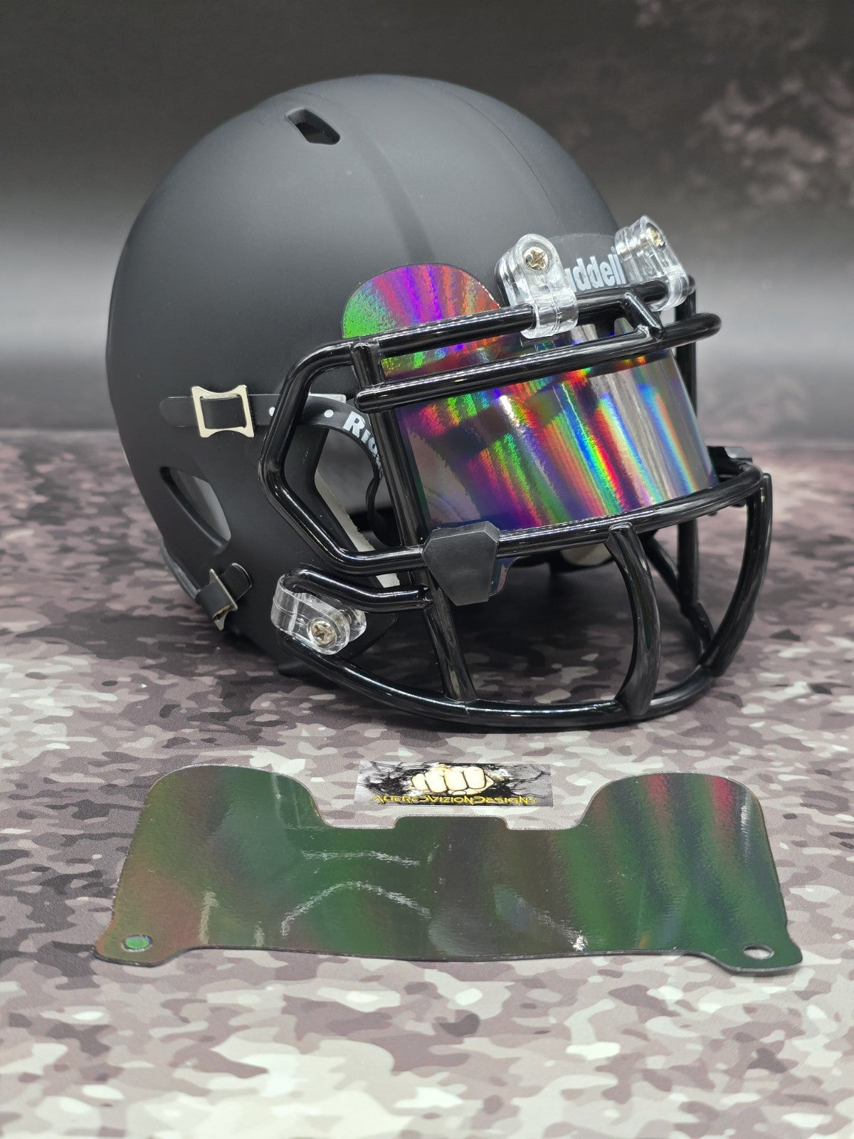Custom Holographic Mini Helmet Visor (Thin Flexi Style)  Riddell compatible