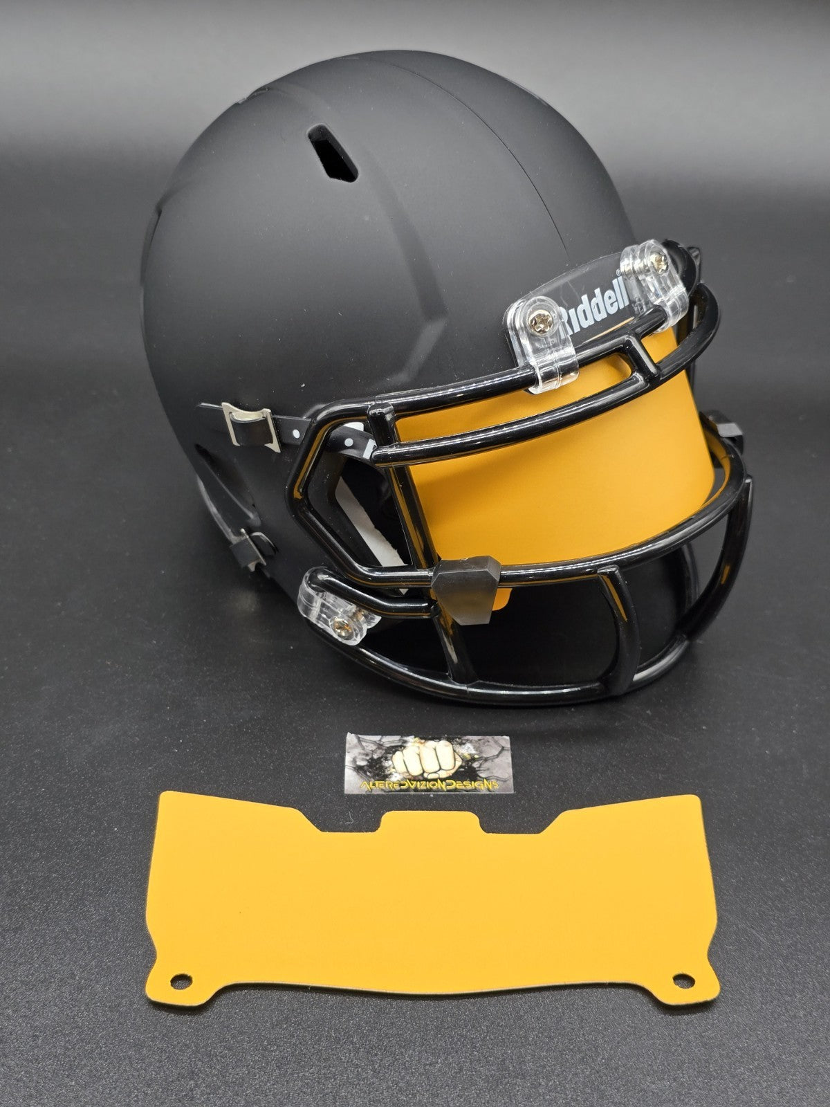 Custom Gold Matte Mini Helmet Visor (Thin Flexi Style)  Riddell compatible