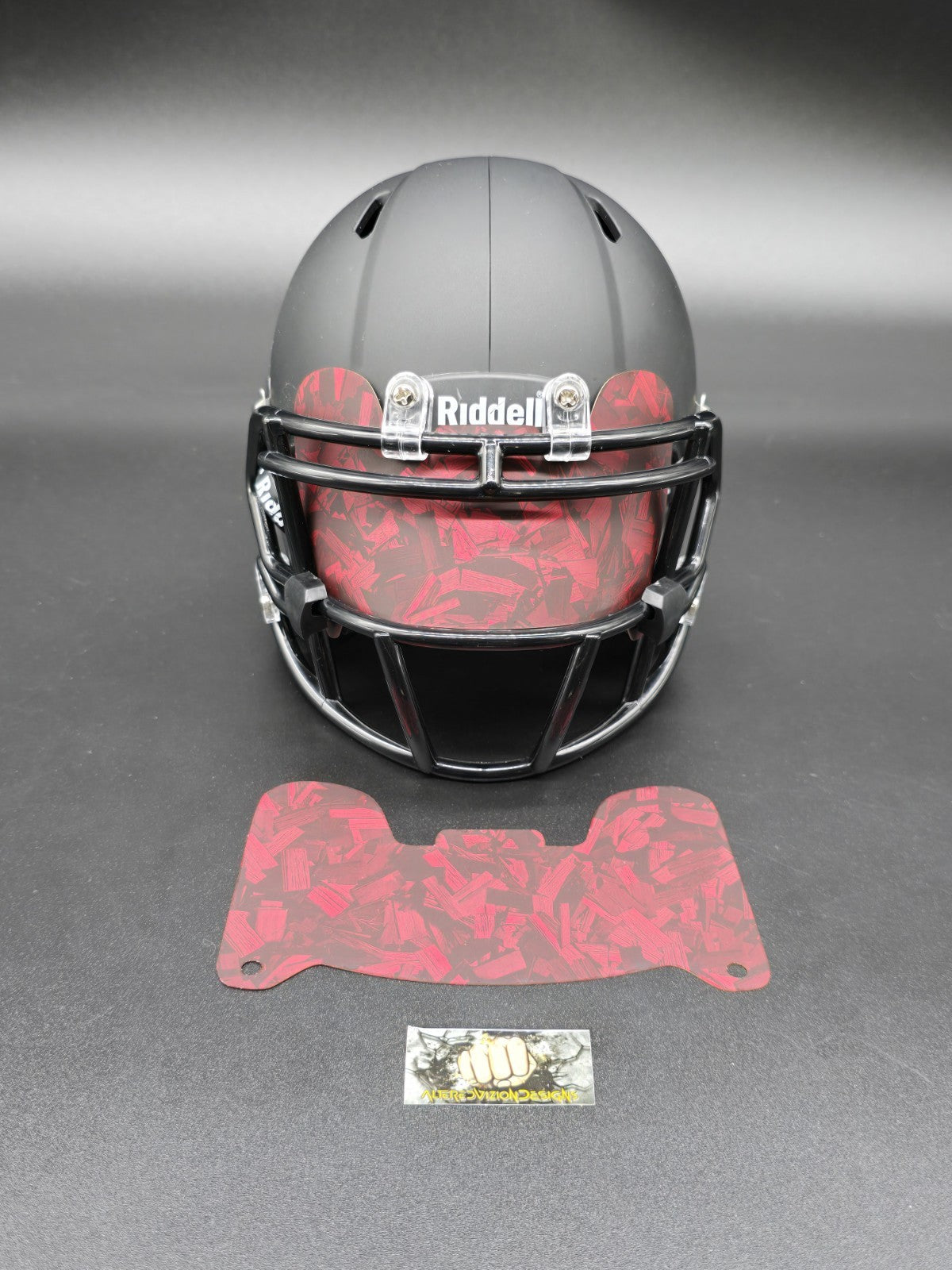 Custom Red Matte Mini Helmet Visor (Thin Flexi Style)  Riddell compatible