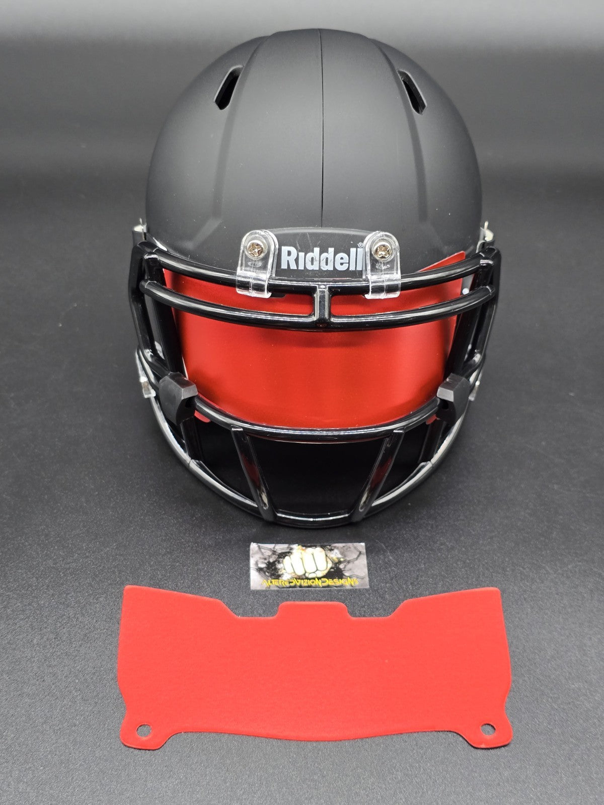 Custom Red Blaze Mini Helmet Visor (Thin Flexi Style)  Riddell compatible