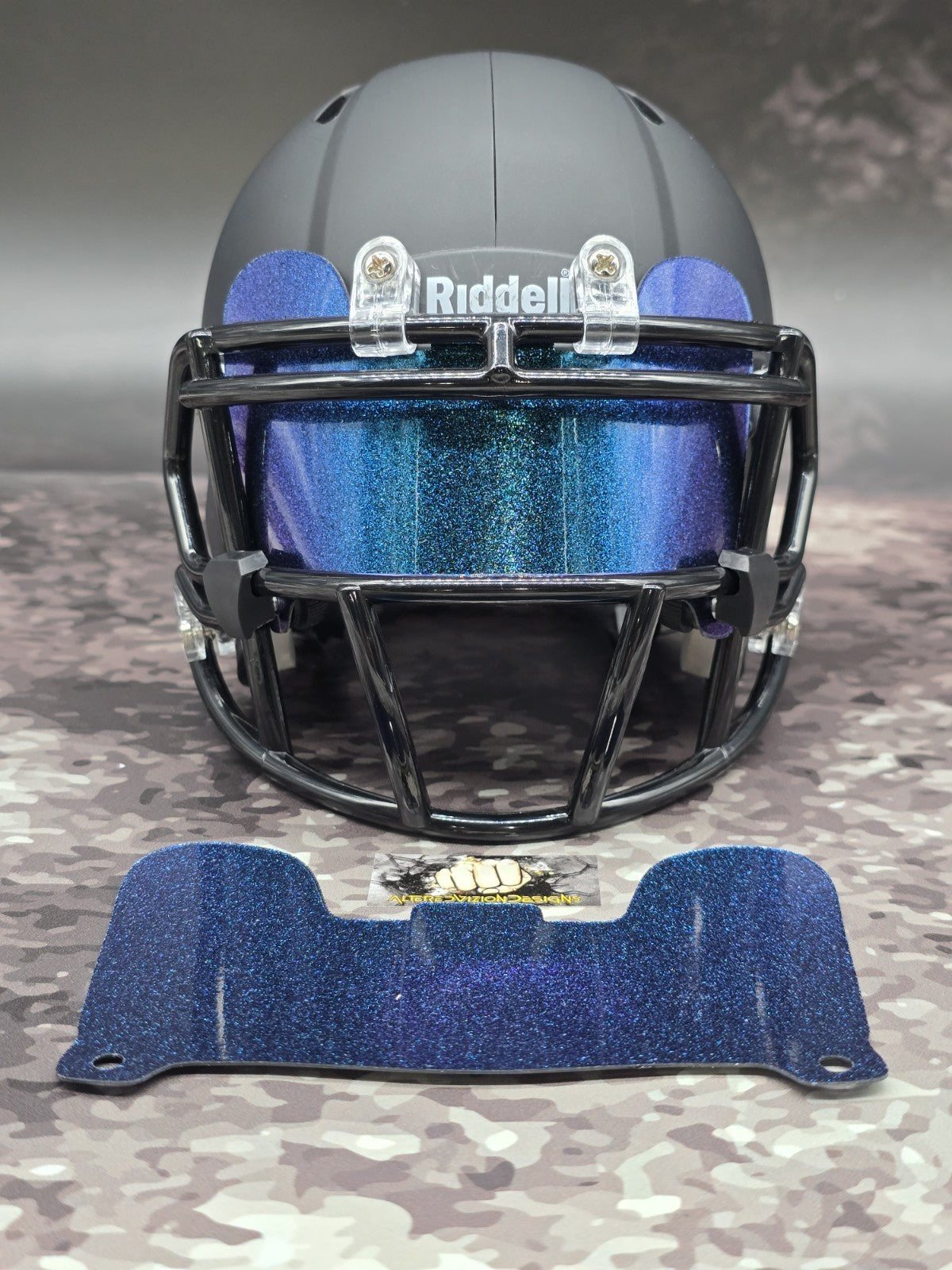 Custom Gloss Metallic Mini Helmet Visor (Thin Flexi Style)  Riddell compatible