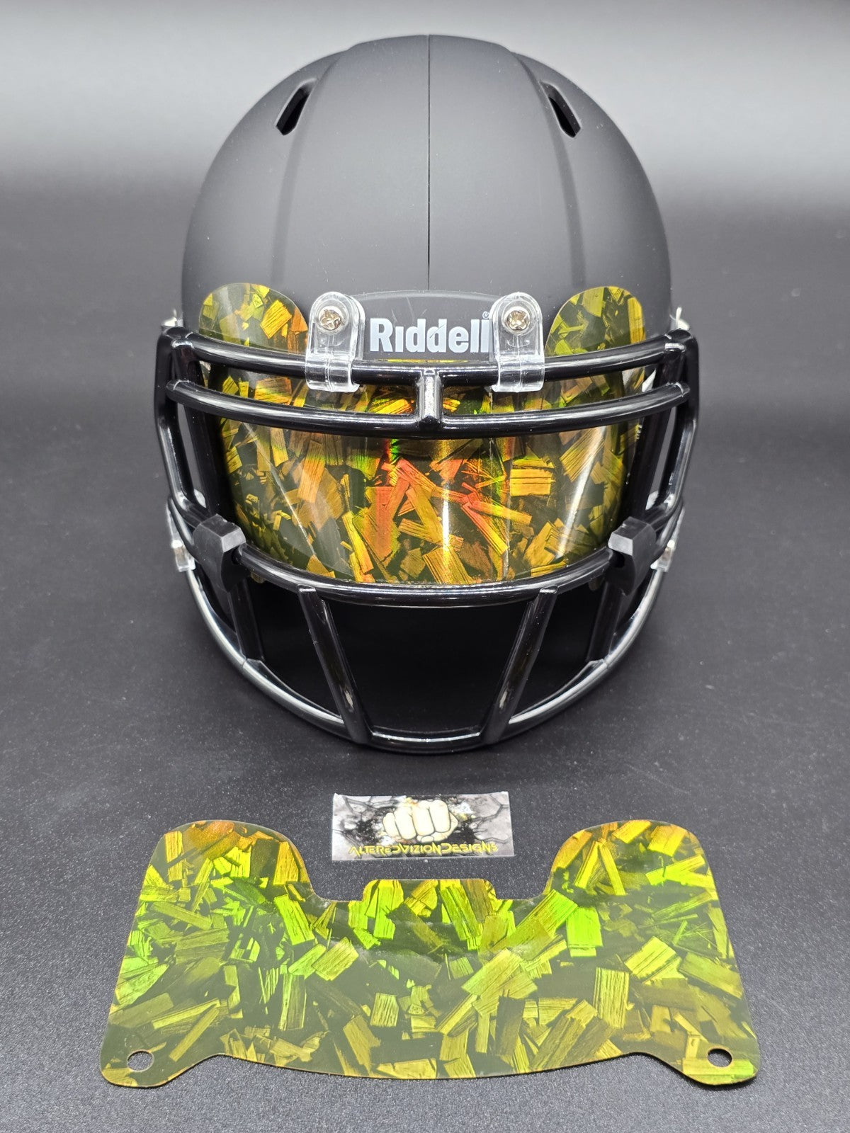 Custom Gold Gloss Mini Helmet Visor (Thin Flexi Style)  Riddell compatible