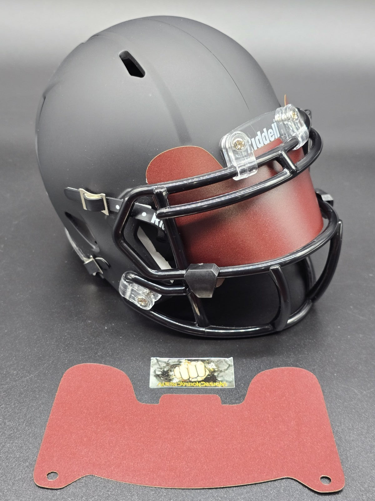 Custom Brown Matte Mini Helmet Visor (Thin Flexi Style)  Riddell compatible