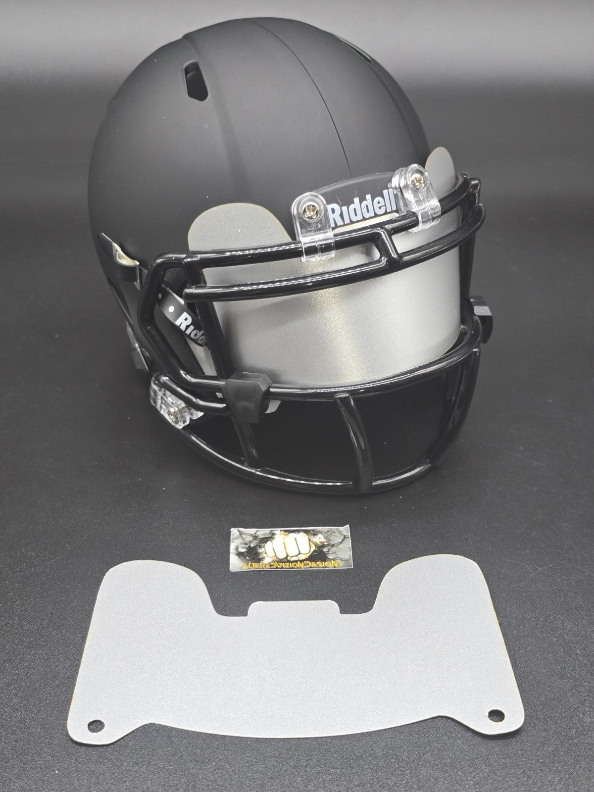 Custom Silver Blaze Mini Helmet Visor (Thin Flexi Style)  Riddell compatible