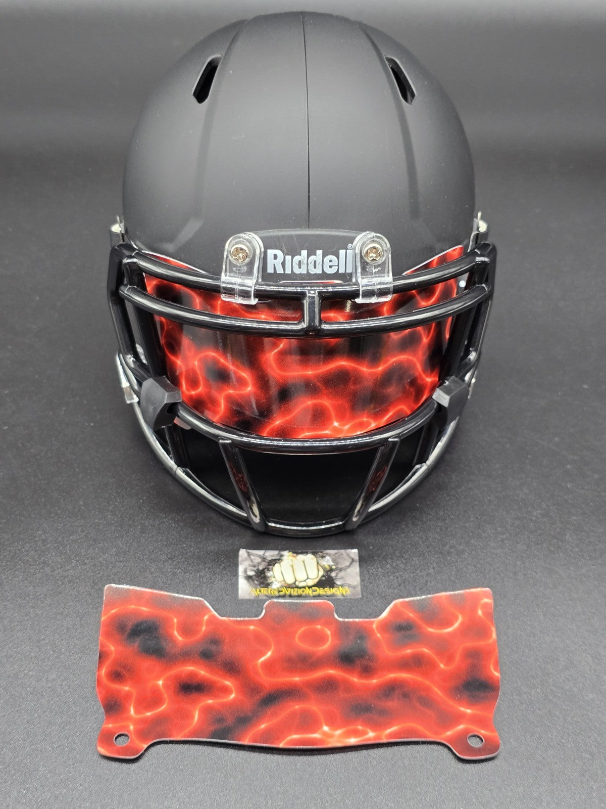 Custom Electric Red Mini Helmet Visor (Thin Flexi Style)  Riddell compatible