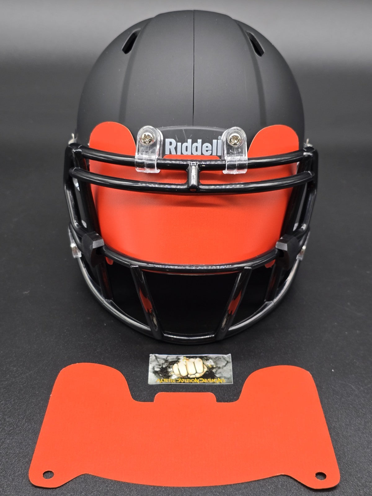 Custom Orange Matte Mini Helmet Visor (Thin Flexi Style) Riddell compatible
