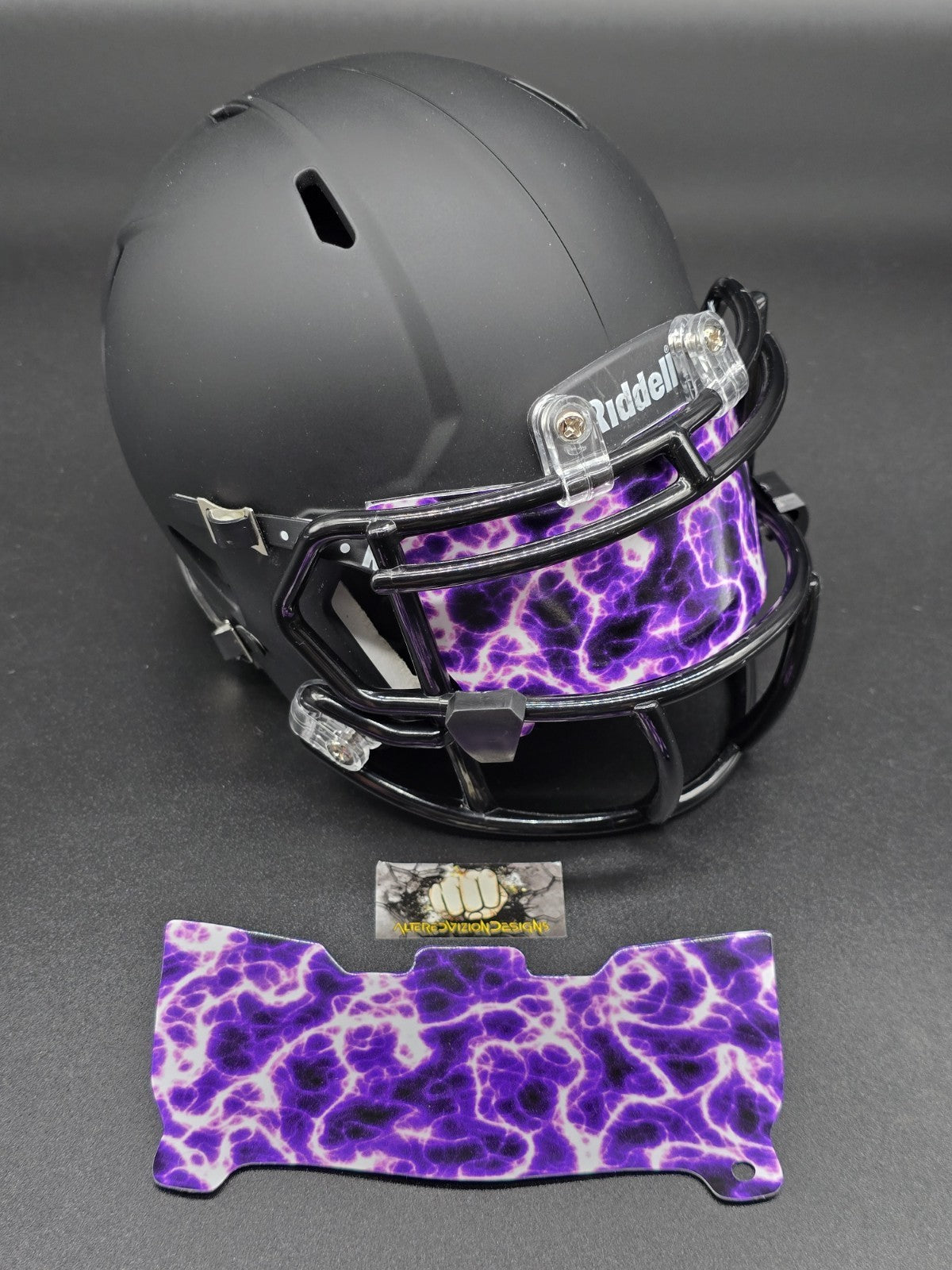 Custom Electric Purple Mini Helmet Visor (Thin Flexi Style) Riddell compatible