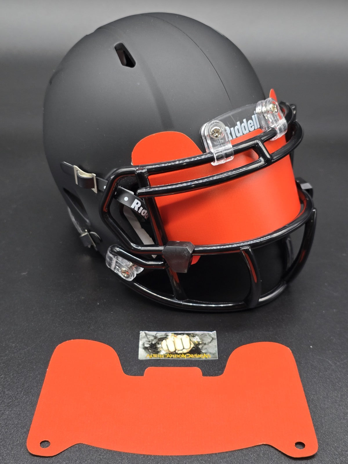 Custom Orange Matte Mini Helmet Visor (Thin Flexi Style) Riddell compatible