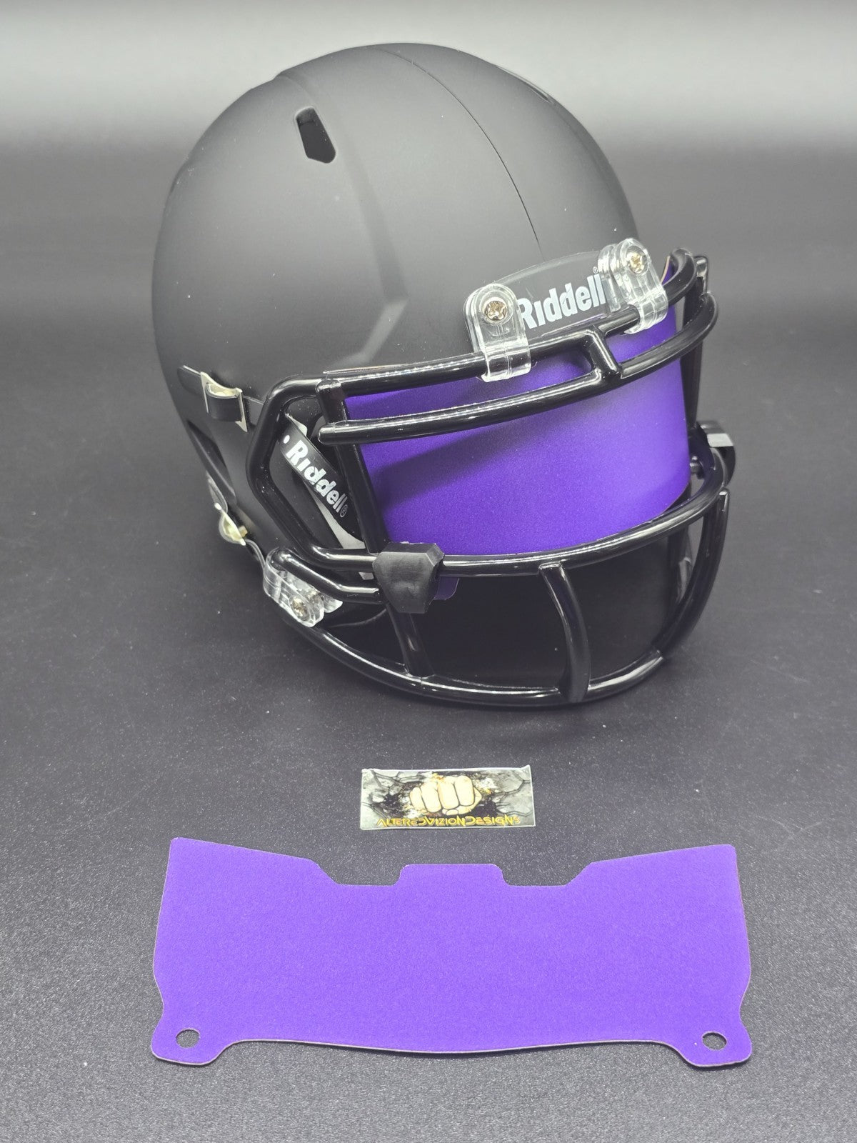 Custom Purple Matte Mini Helmet Visor (Thin Flexi Style)  Riddell compatible