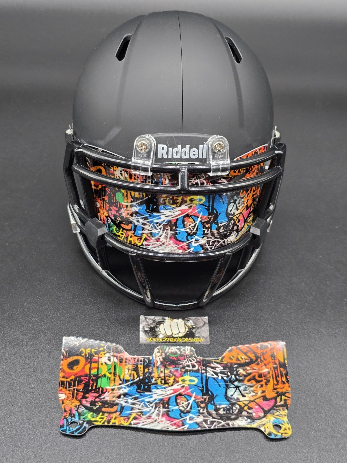 Custom Graffiti Mini Helmet Visor (Thin Flexi Style)  Riddell compatible
