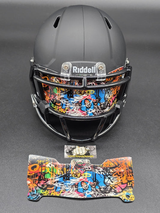 Custom Graffiti Mini Helmet Visor (Thin Flexi Style)  Riddell compatible