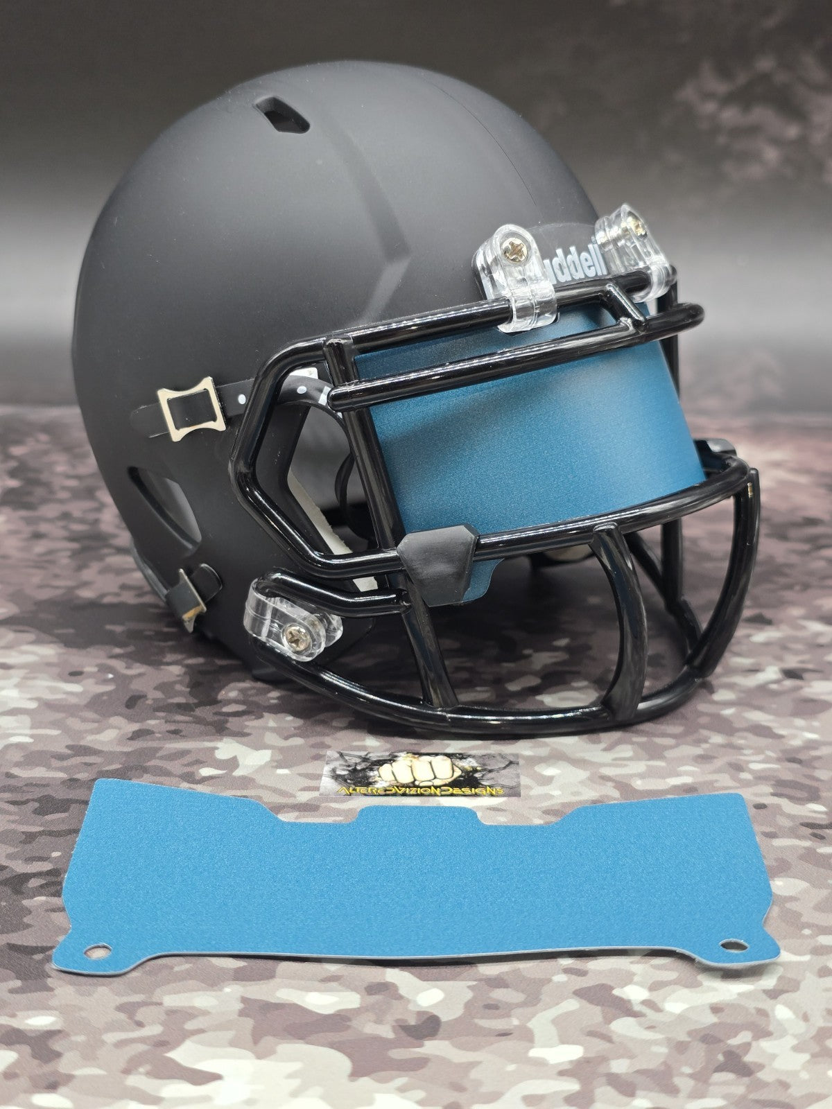 Custom Jaguars Blue Mini Helmet Visor (Thin Flexi Style)  Riddell compatible