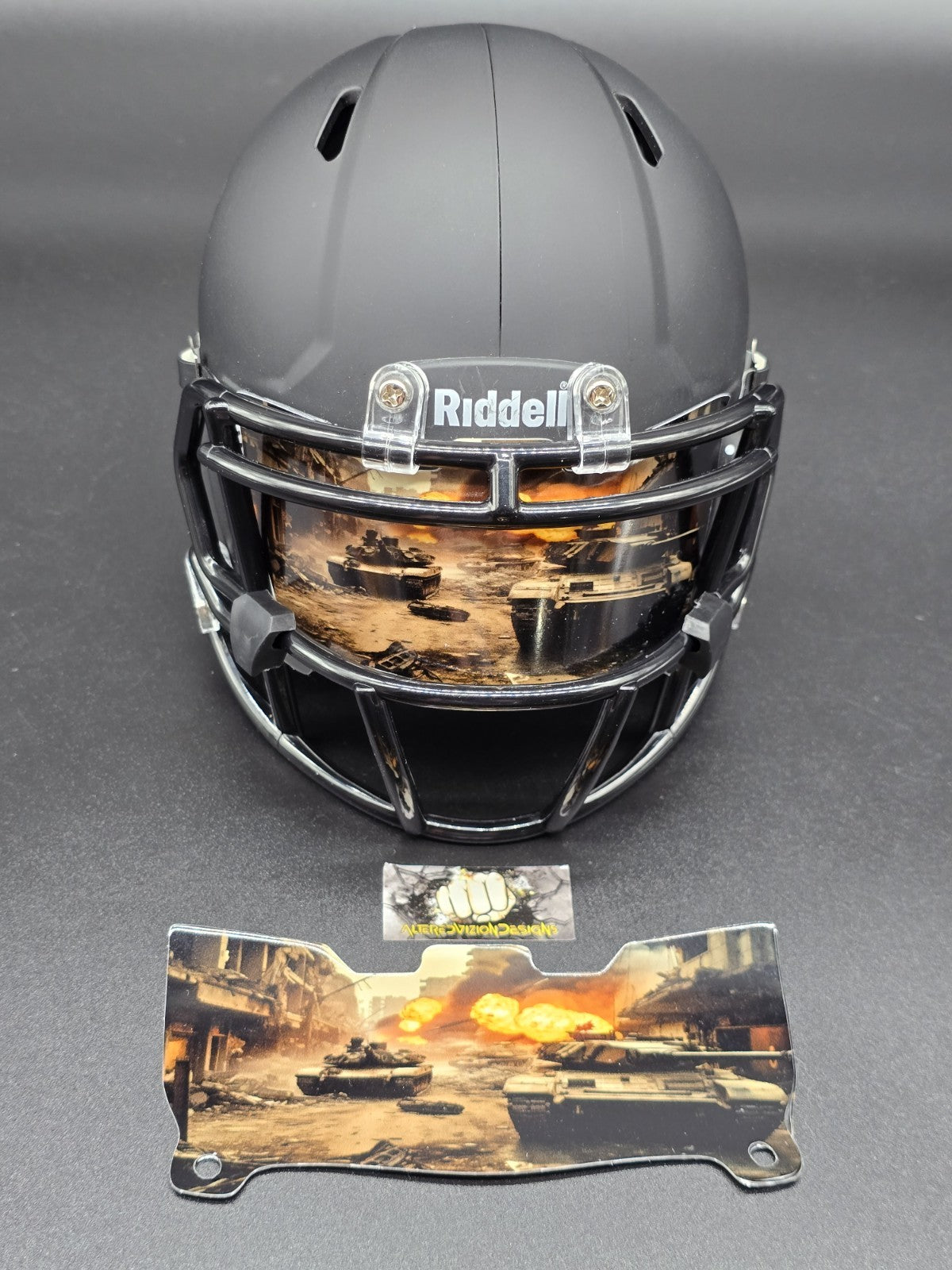 Custom Battle Tanks Mini Helmet Visor (Thin Flexi Style)  Riddell compatible