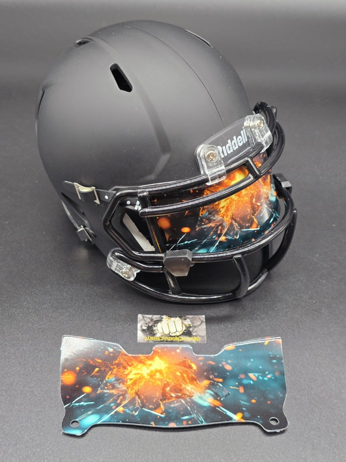 Custom Explosion Mini Helmet Visor (Thin Flexi Style) Riddell compatible