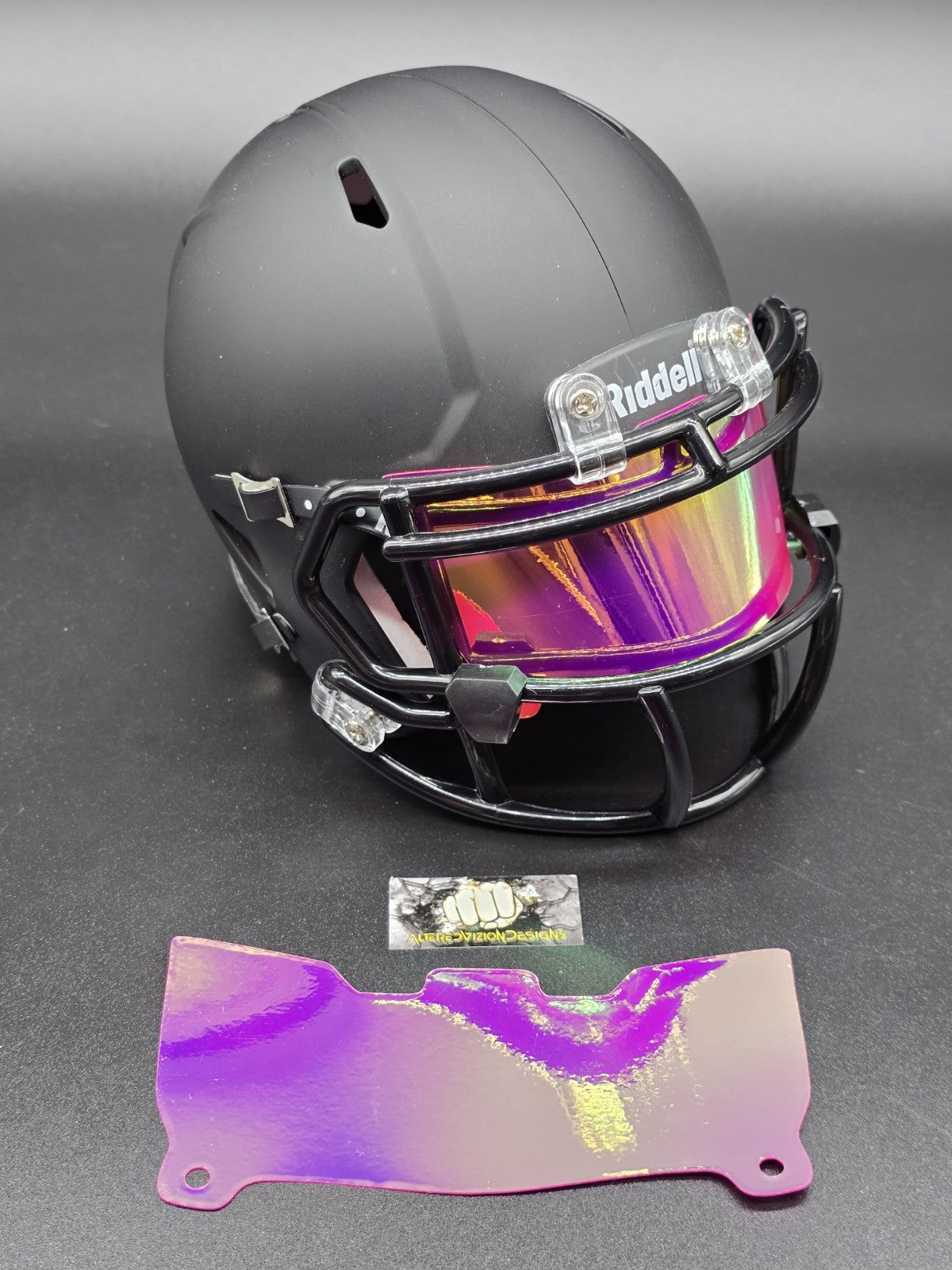 Custom Lite Purple GlossMini Helmet Visor (Thin Flexi Style)  Riddell compatible