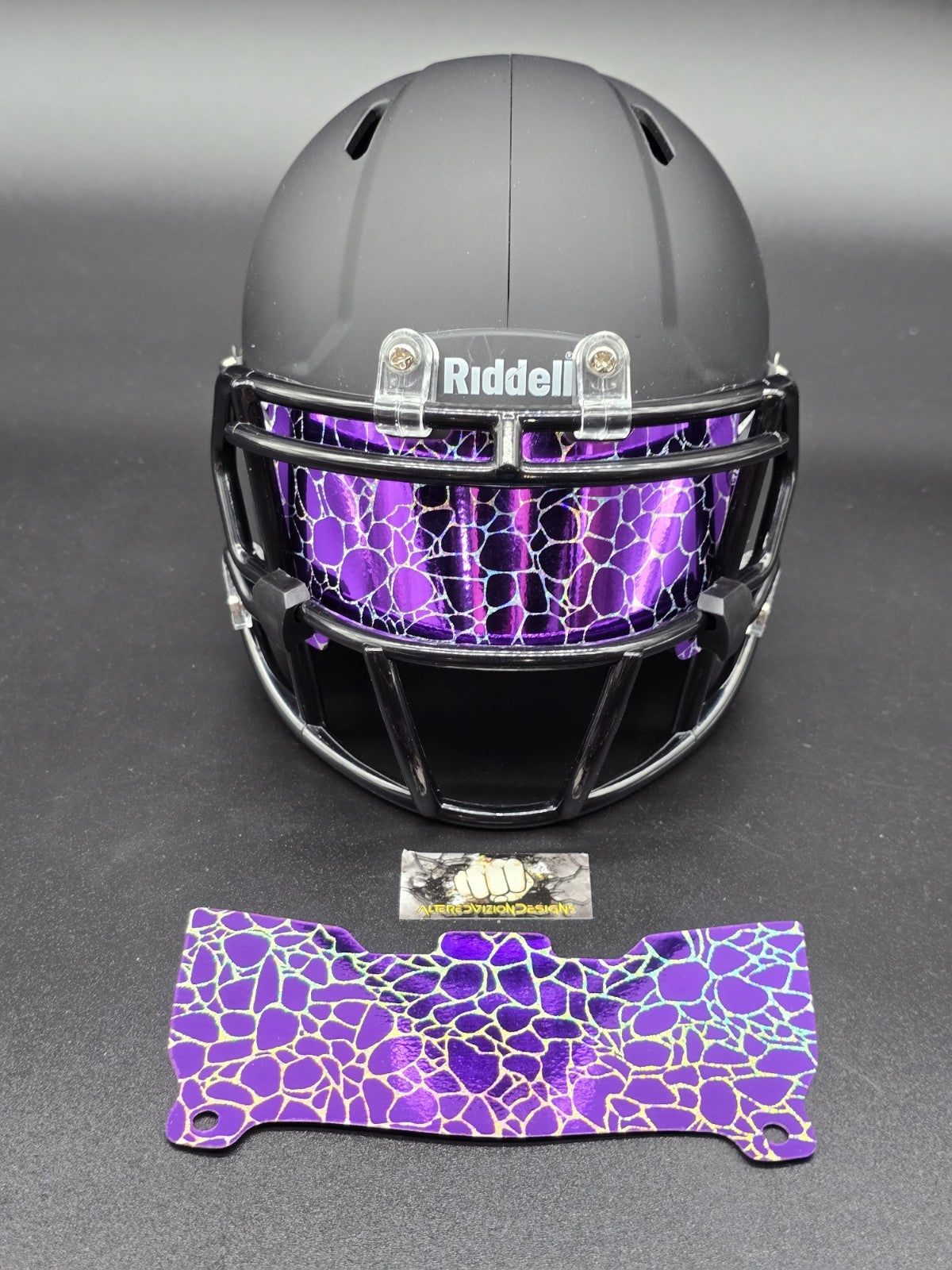 Custom Purple Gloss Mini Helmet Visor (Thin Flexi Style)  Riddell compatible