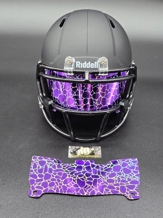 Custom Purple Gloss Mini Helmet Visor (Thin Flexi Style)  Riddell compatible