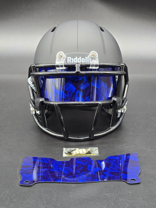 Custom Blue Gloss Mini Helmet Visor (Thin Flexi Style)  Riddell compatible