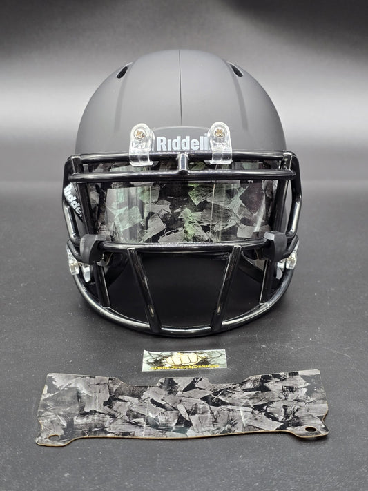 Custom Black Gloss Mini Helmet Visor (Thin Flexi Style)  Riddell compatible
