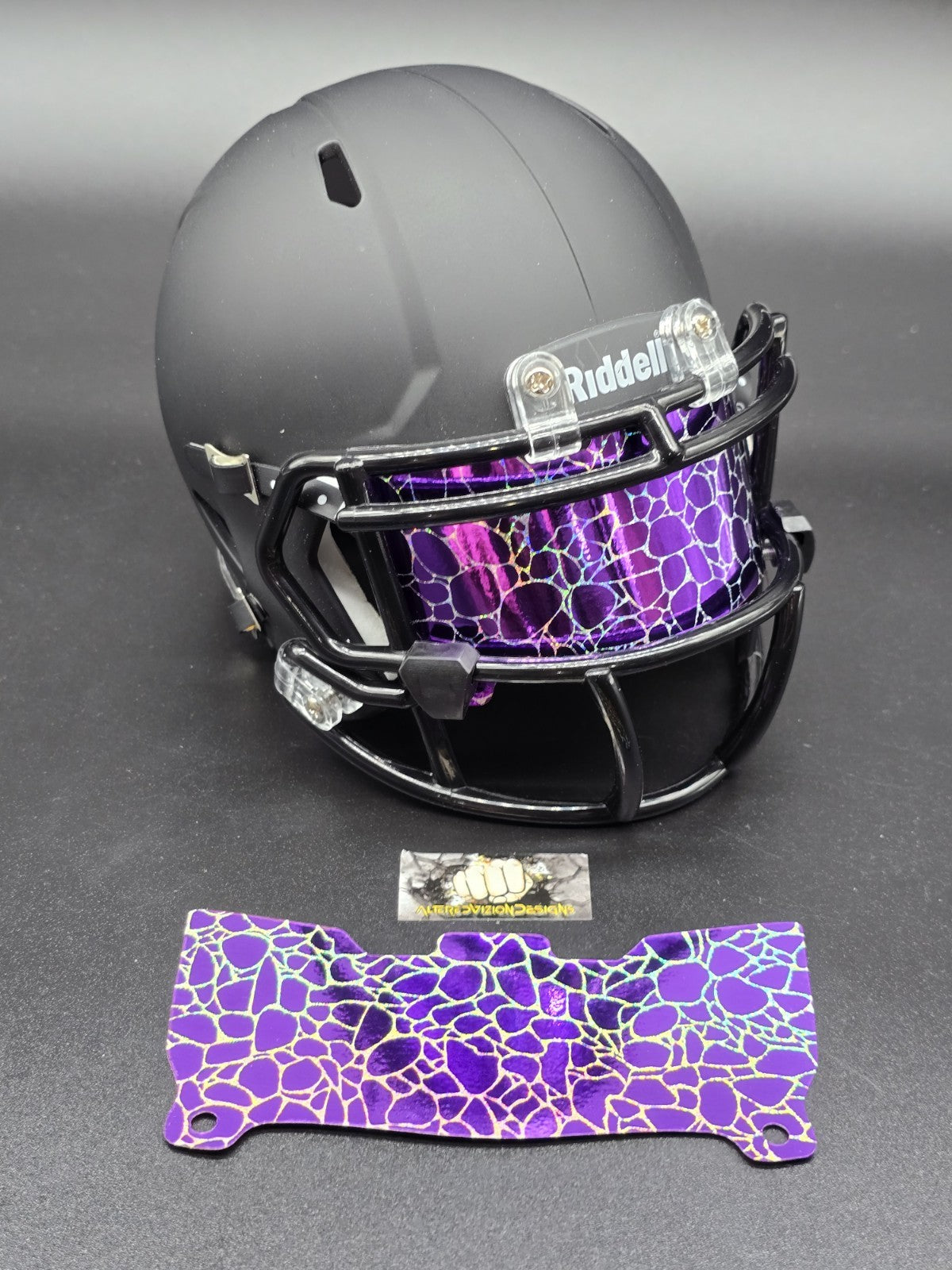 Custom Purple Gloss Mini Helmet Visor (Thin Flexi Style)  Riddell compatible