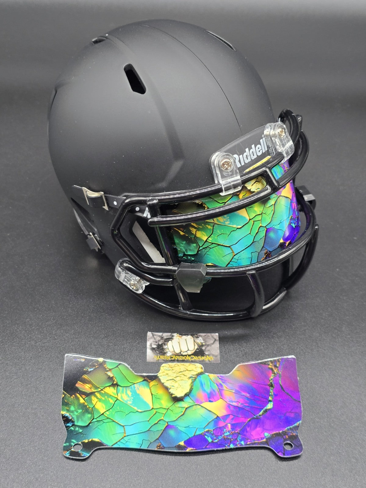 Custom Stained Glass Mini Helmet Visor (Thin Flexi Style)  Riddell compatible
