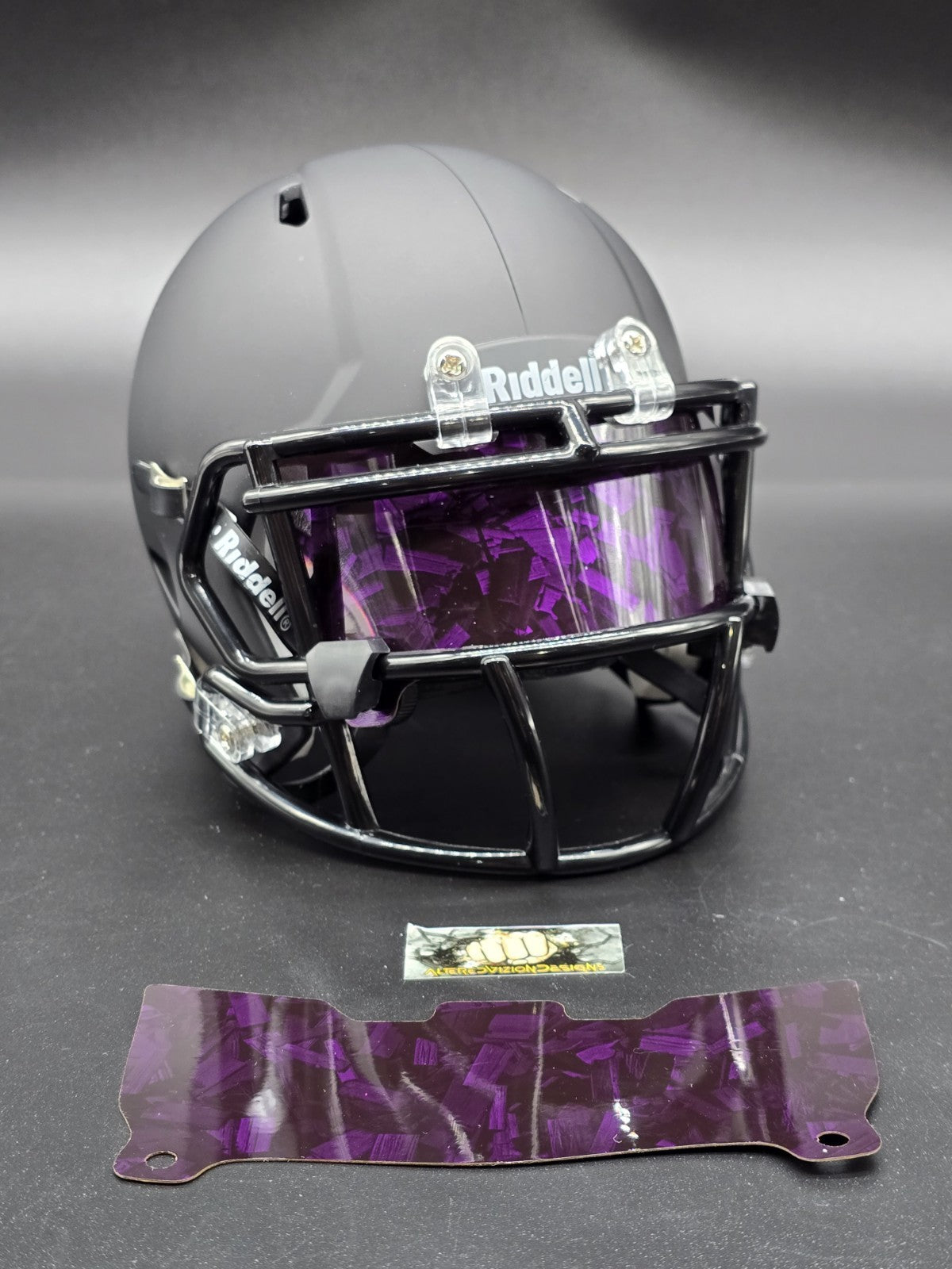 Custom Purple Gloss Mini Helmet Visor (Thin Flexi Style)  Riddell compatible