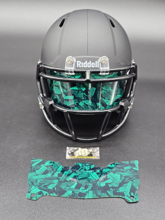 Custom Green Gloss Mini Helmet Visor (Thin Flexi Style)  Riddell compatible