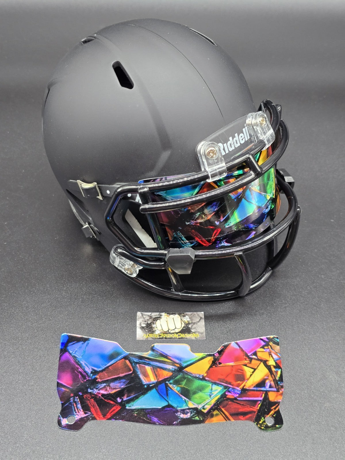 Custom Stained Glass Mini Helmet Visor (Thin Flexi Style)  Riddell compatible