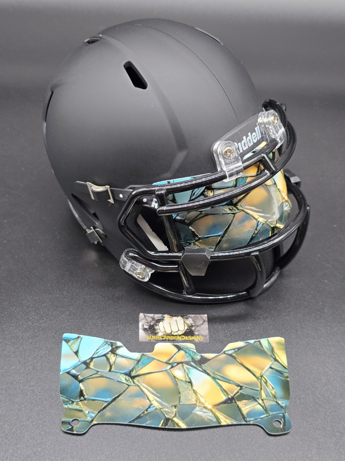 Custom Stained Glass Mini Helmet Visor (Thin Flexi Style)  Riddell compatible
