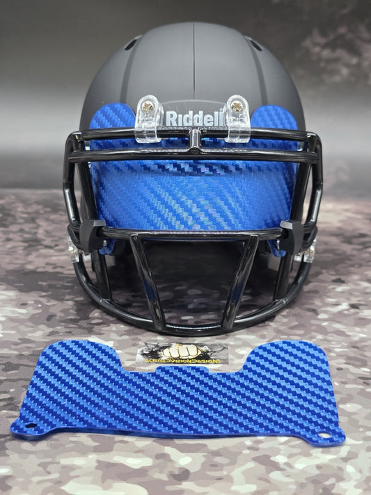 Custom Blue Carbon Mini Helmet Visor (Thin Flexi Style)  Riddell compatible