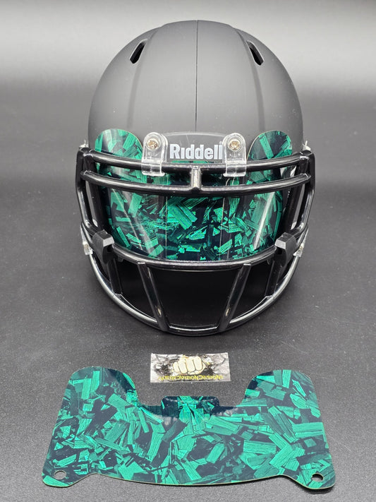 Custom Green Gloss Mini Helmet Visor (Thin Flexi Style)  Riddell compatible