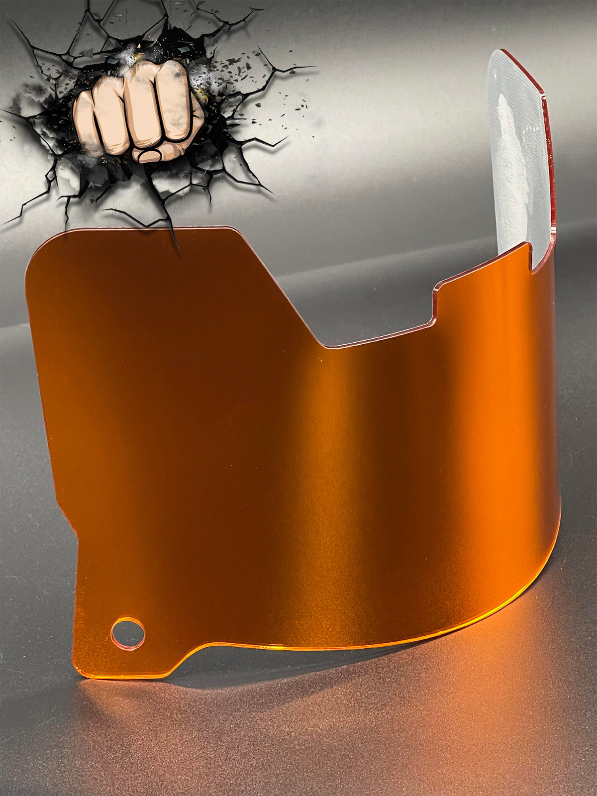 Orange Chrome Full Size Visor (Display Only) Replica/Speed/Flex Compatible