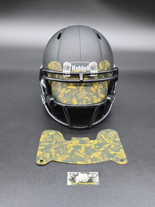 Custom Gold Matte Mini Helmet Visor (Thin Flexi Style)  Riddell compatible