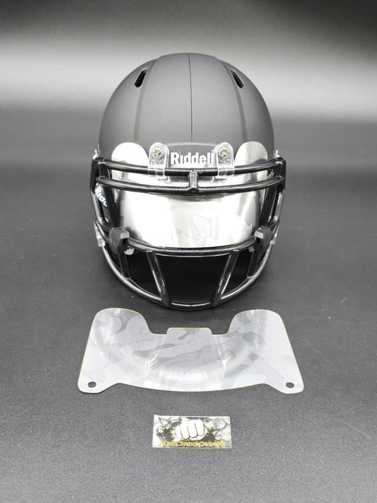 Custom Silver Camo Mini Helmet Visor (Thin Flexi Style)  Riddell compatible