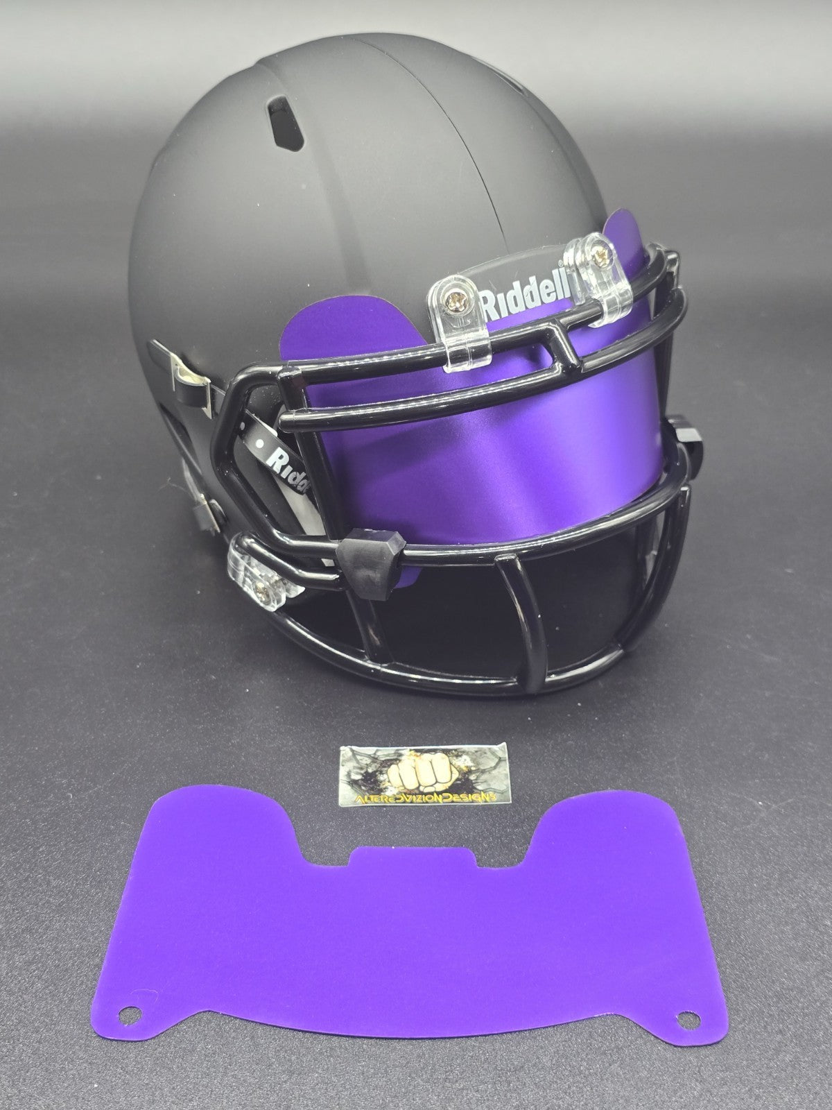 Custom Purple Blaze Mini Helmet Visor (Thin Flexi Style)  Riddell compatible